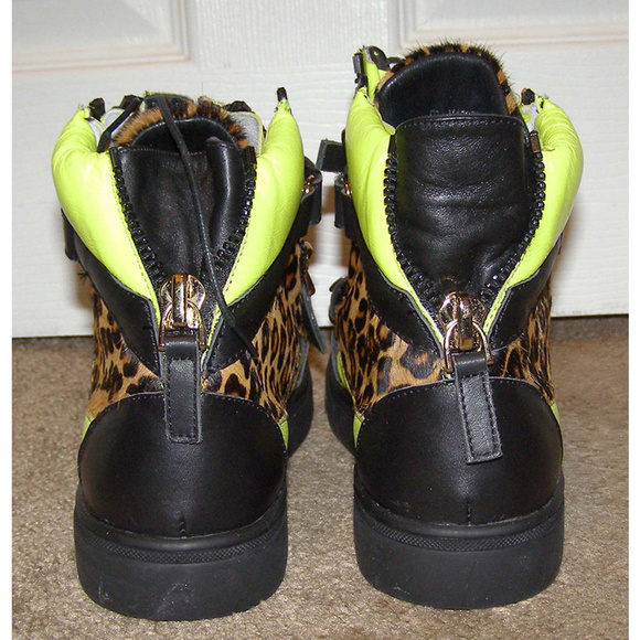 NEW Paolo Conte Leather Ponyhair Sneakers sz 8 HOT - Picture 6 of 8